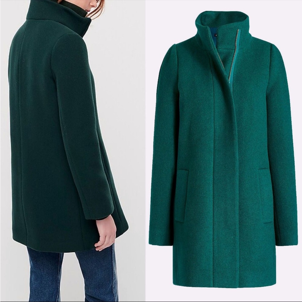 NWOT J. Crew Pine Green Cocoon Coat